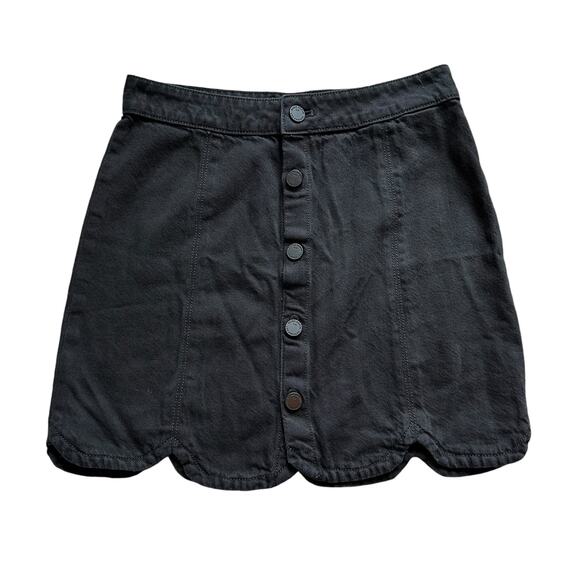 PAIGE black button down denim mini skirt size 26 - Picture 1 of 8